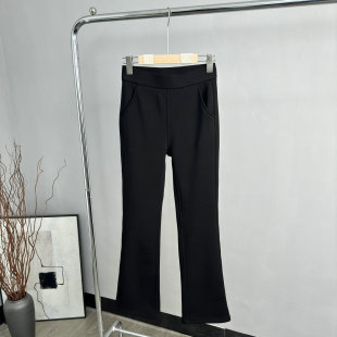 超模裤！加绒黑色微喇裤女！2025秋冬高腰显瘦加厚休闲长裤马蹄裤