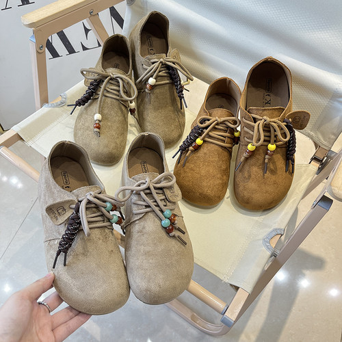 自留好货！2025春秋季时尚休闲复古百搭厚底内增高勃肯鞋女单鞋子