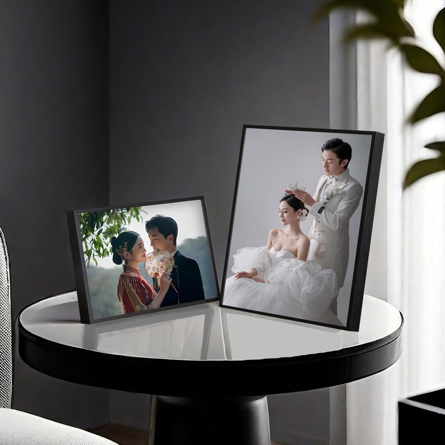 婚纱照相框摆台定制照片打印制作铝合金高级感全家福写真摆件挂画