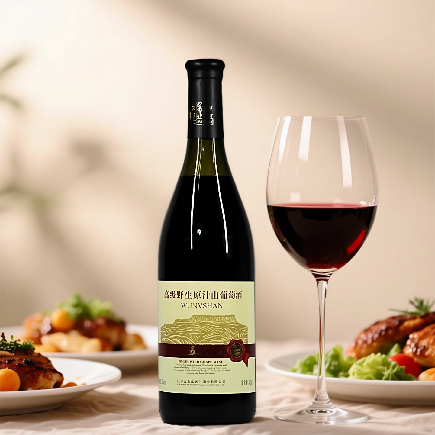 本溪桓仁特产辽宁五女山高级野生原汁山葡萄酒740m甜型红酒8度