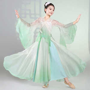 儿童古典舞蝴蝶袖纱衣服女飘逸身韵古风中国练功服集训艺考演出服