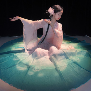 儿童古典舞中国风舞蹈演出服装 纱衣渐变飘逸大摆裙民族舞蹈练功服