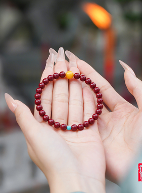 朱砂红绳转运珠手链本命年女款