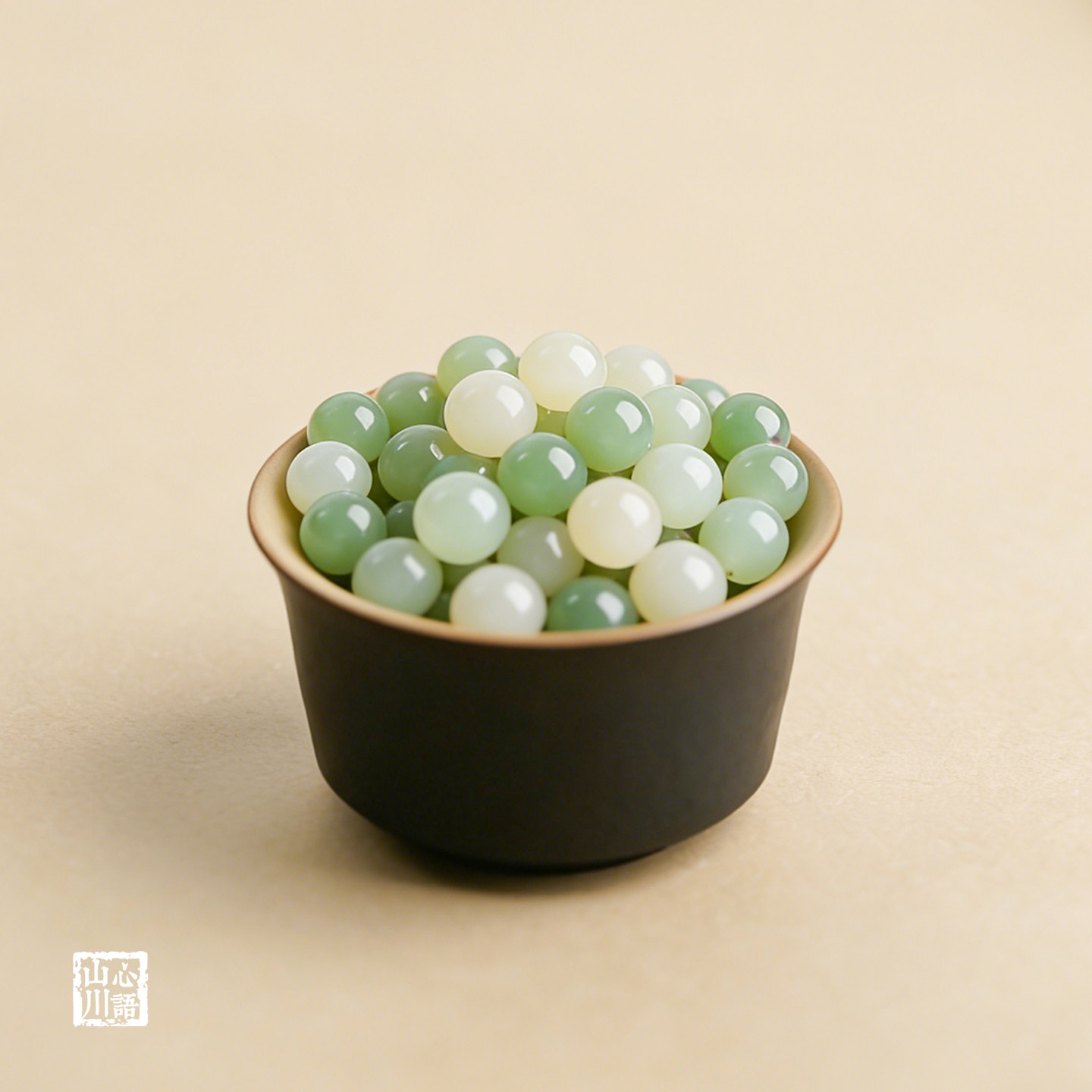 天然和田玉青碧玉散珠DIY配件