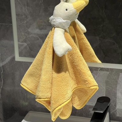 大鹅擦手巾壁挂式卫生间擦手巾家用创意珊瑚绒柔软超吸水厨房抹布