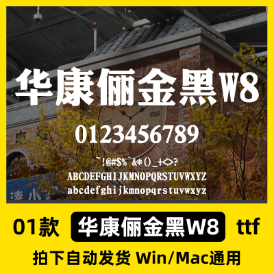 华康俪金黑W8 ttf格式 Win/Mac/WPS/PS/AI 中文字体安装包