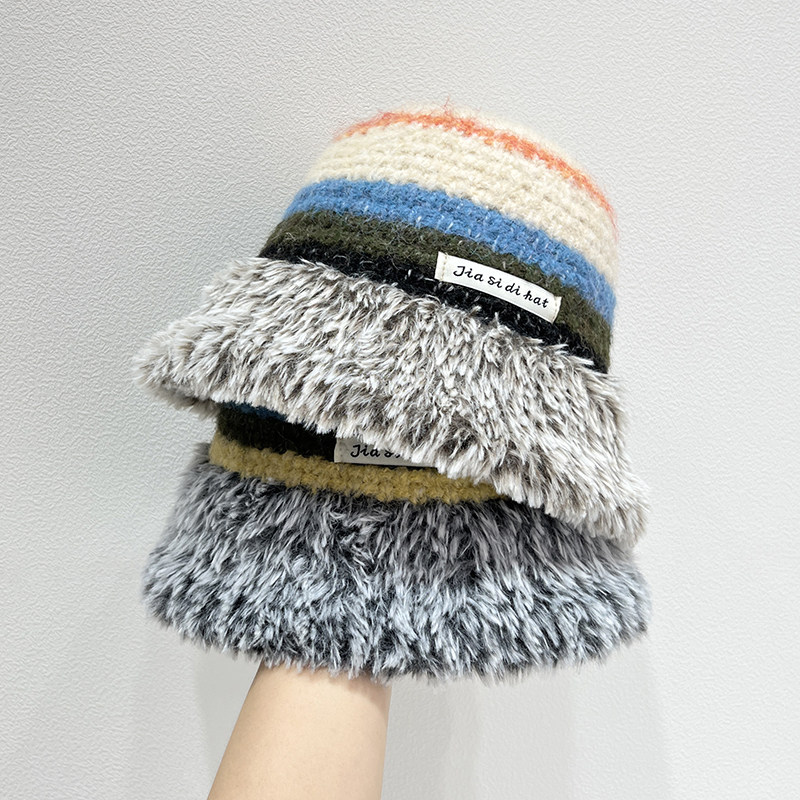 盆帽逛街休闲女生秋冬季宽檐贴布