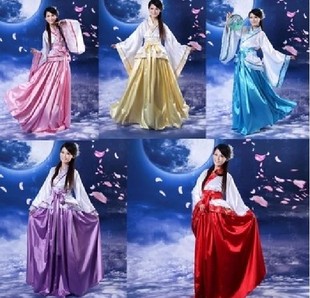 清仓处理日常古风广袖 裙女舞蹈表演出服清新超仙贵妃小姐汉服古装