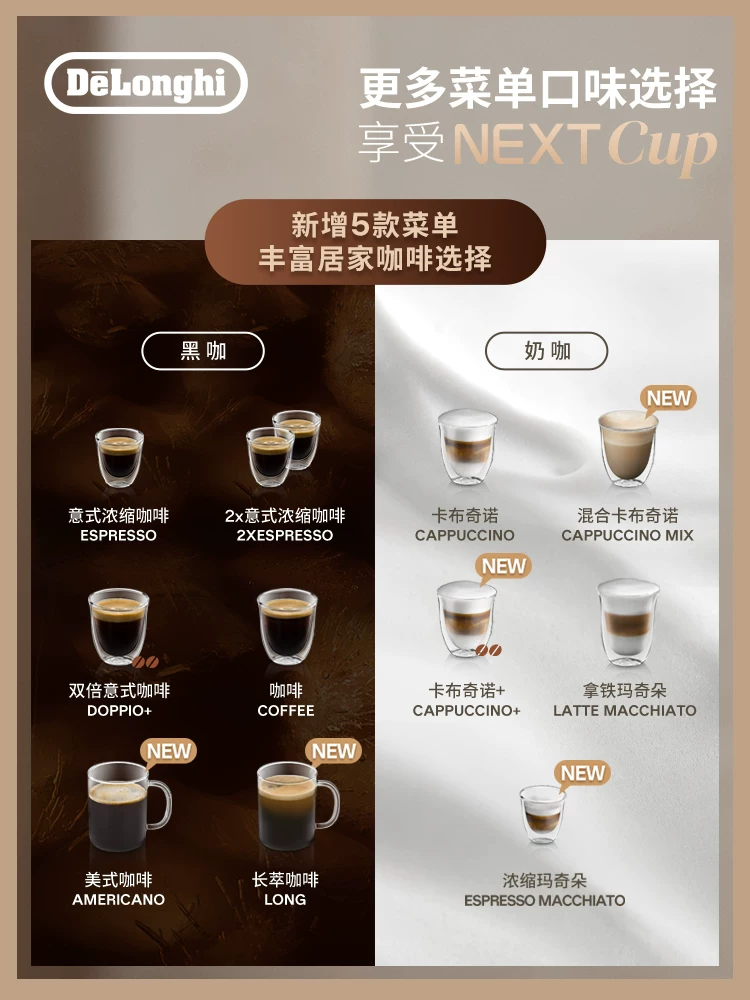 [618 Open Grab] delonghi Delonghi NEXT fully automatic coffee machine imported ELattePro2.0 for home use