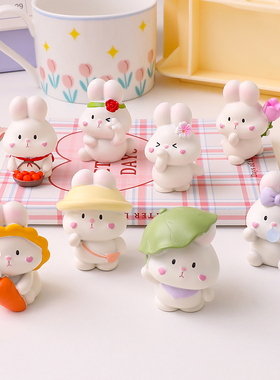 迷你可爱解压小兔子摆件