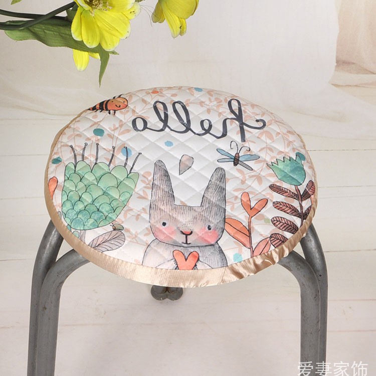 圆凳子布艺登套饭店夏天logo椅垫