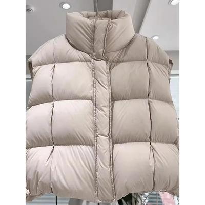 泡芙方格羽绒棉马甲女款2025秋冬季新款加厚外穿短款保暖坎肩马夹