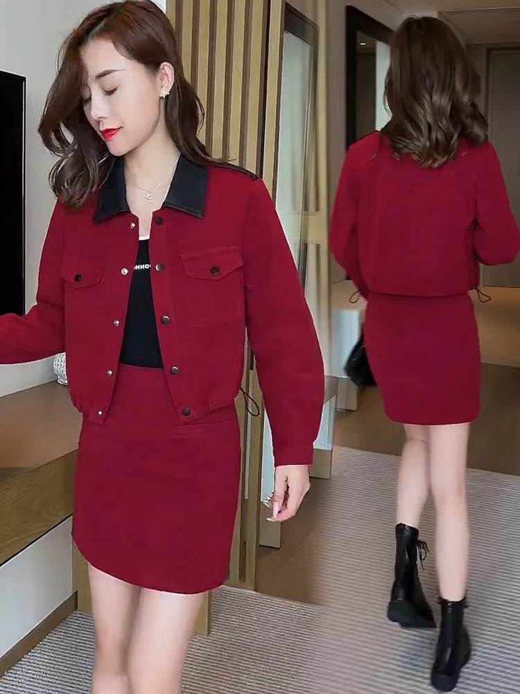 高级感穿搭小外套短裙套装