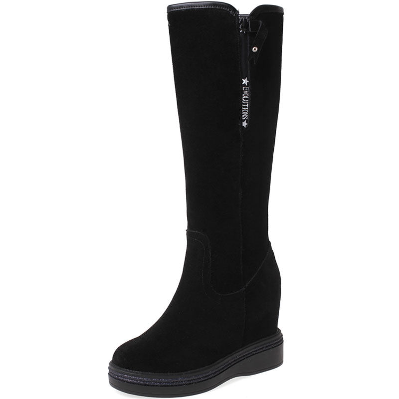 CASUAL 2025 FALL|WINTER 10CM LEATHER INNER HEIGHT BOOTS SLIM TALL PILE BUT NOT KNEE HIGH HEEL WOMENS BOOTS