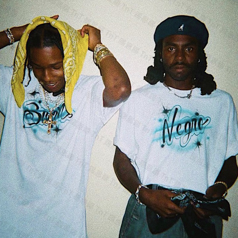 Negro Swan ASAP ROCKY HIPHOP VINTAGE TEE 街头嘻哈涂鸦T恤*9