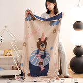 水洗全棉纱布浴巾成人家用100%纯棉吸水速干A类卡通洗澡巾大毛巾