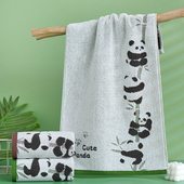 纯棉洗脸毛巾2条装 成人家用速干不掉毛洗澡巾熊猫卡通全棉洗脸巾