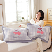 新款 高密纯棉纱布枕巾一对装 四季 卡通防滑透气成人家用全棉枕头巾