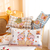 A类按扣式 纯棉纱布儿童枕套卡通全棉宝宝枕头套幼儿园枕芯内胆套