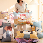 按扣纯棉纱布枕套一对装 四季 通用卡通不脱落吸汗防头油全棉枕头套