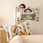 加厚柔软家用全棉枕头内胆套 新款 按扣八层纯棉纱布枕套一对装 四季