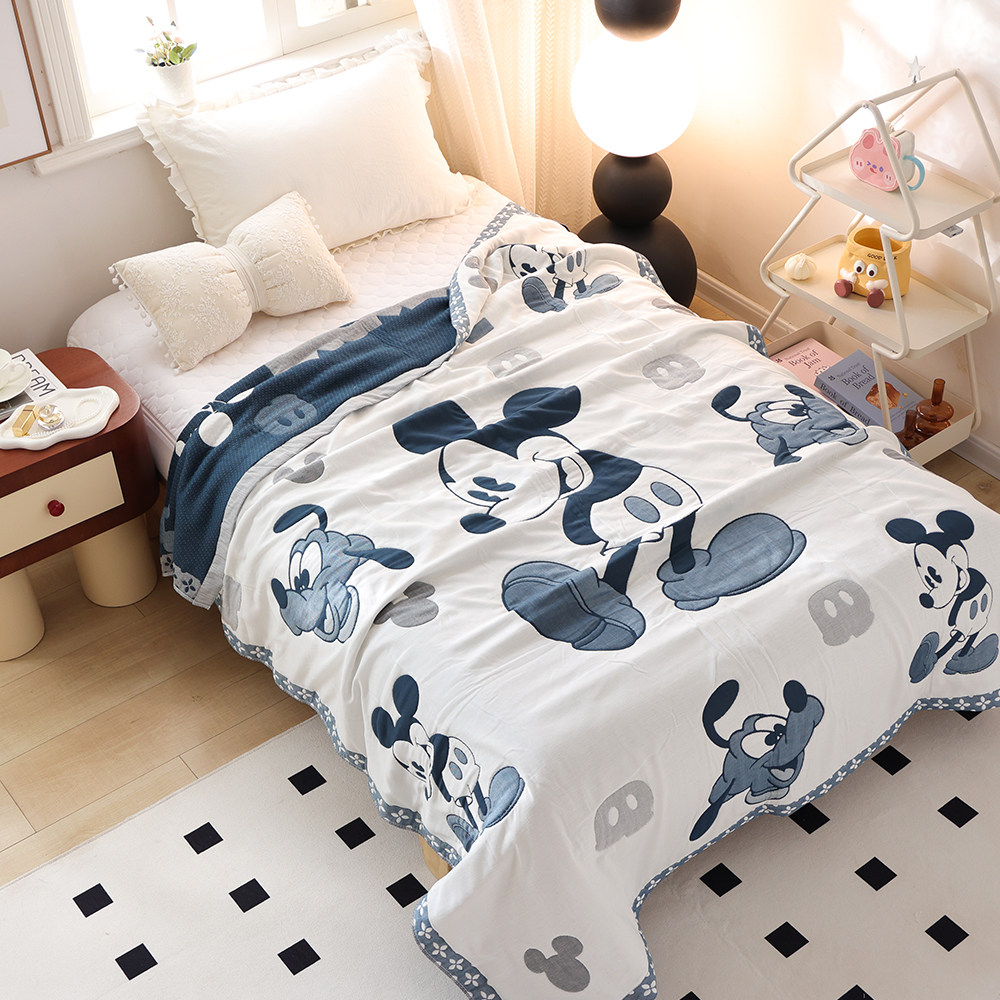 卡通纯棉纱布盖毯新款四季全棉单人家用毯子办公室午睡毯毛巾被子,床上用品,休闲毯/毛毯/绒毯,淘宝优惠券,粉丝福利购,淘宝优惠卷