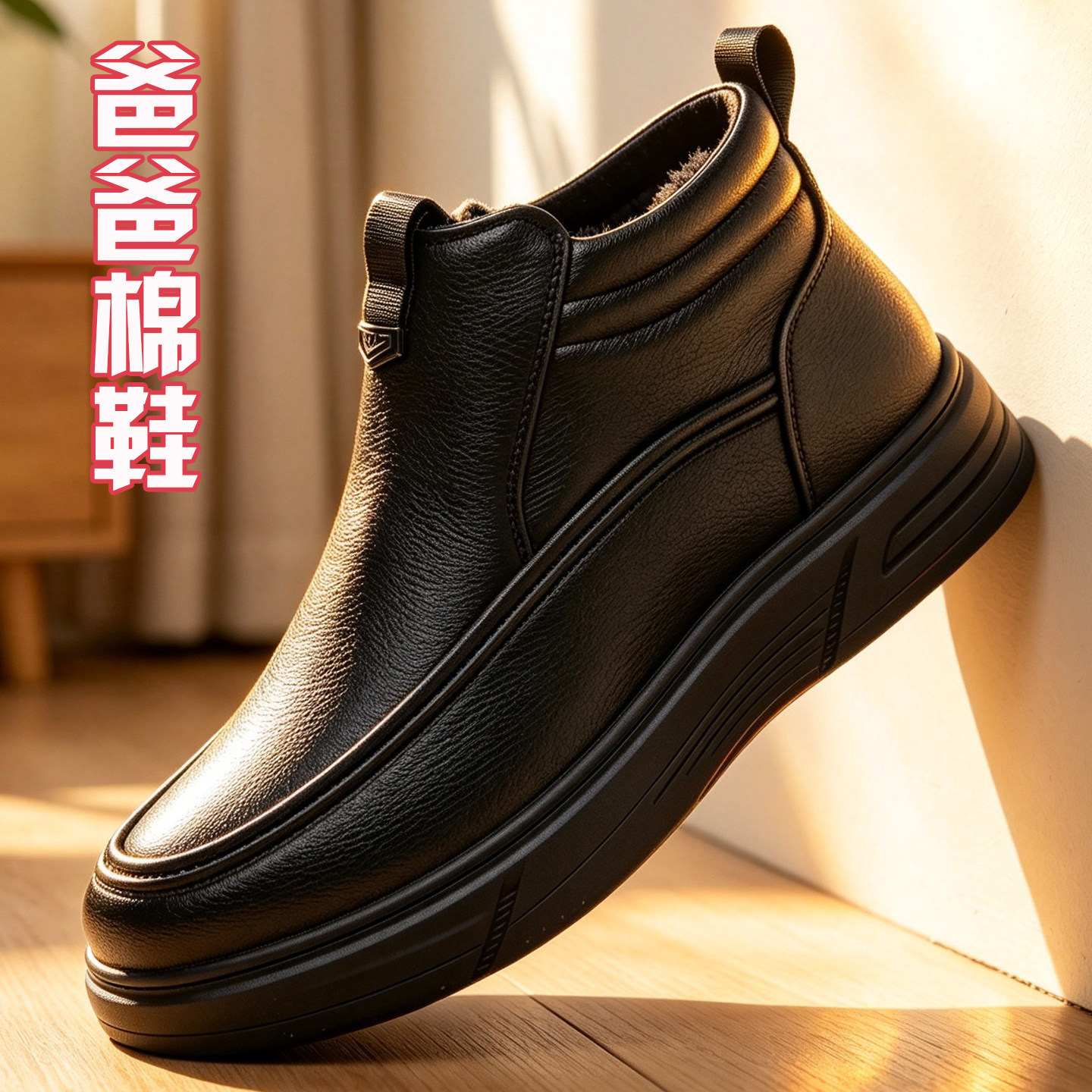 冬季加绒加厚保暖防滑高帮男棉鞋