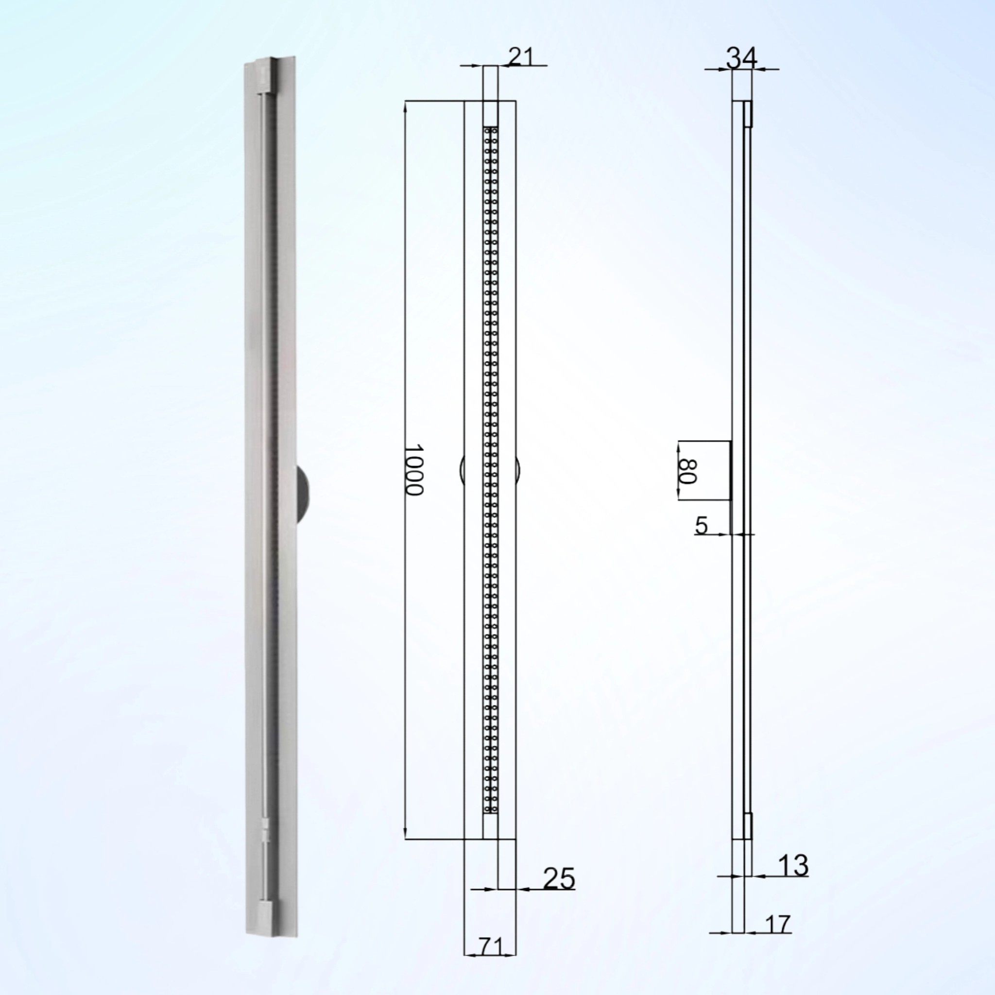 魔浴甄选 | 极简2.1蝴蝶刀304不锈钢极窄线形排水可裁剪长条地漏