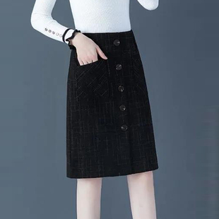 胖mm显瘦a字裙女 气质百搭靴裙大码 法式 小个子高腰半身裙2025秋季