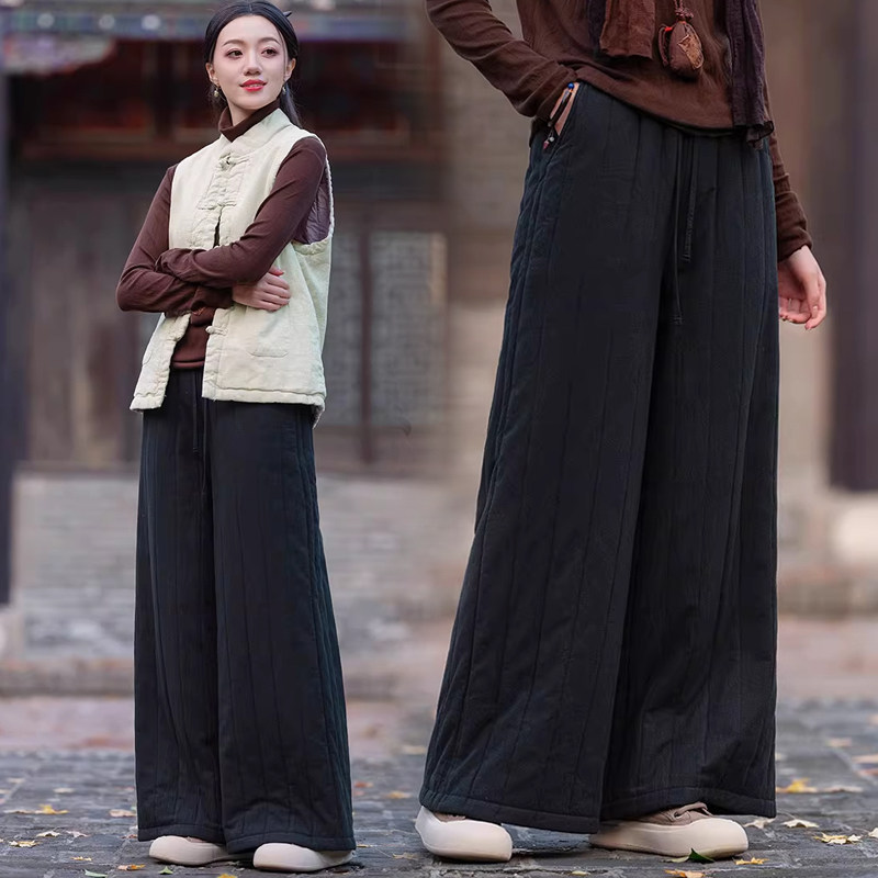 黑色外穿大码女装保暖夹棉裤2025冬季韩版微胖mm遮胯百搭休闲裤子,女装/女士精品,大码裤装,淘宝优惠券,粉丝福利购,淘宝优惠卷