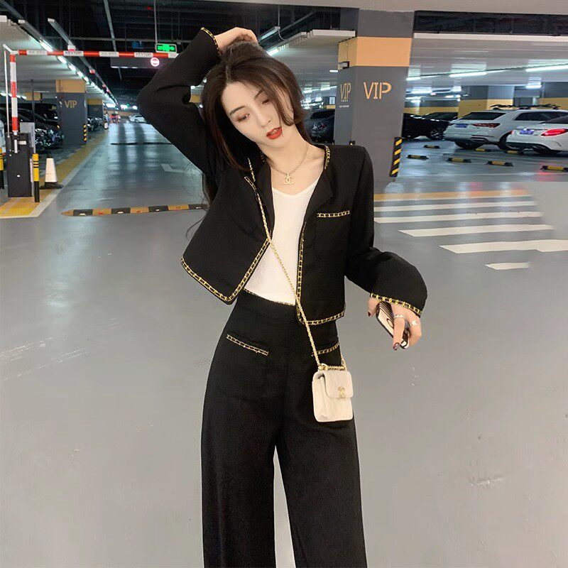 专柜正品轻奢小香风时尚休闲套装女秋高级感气质名媛阔腿裤两件套