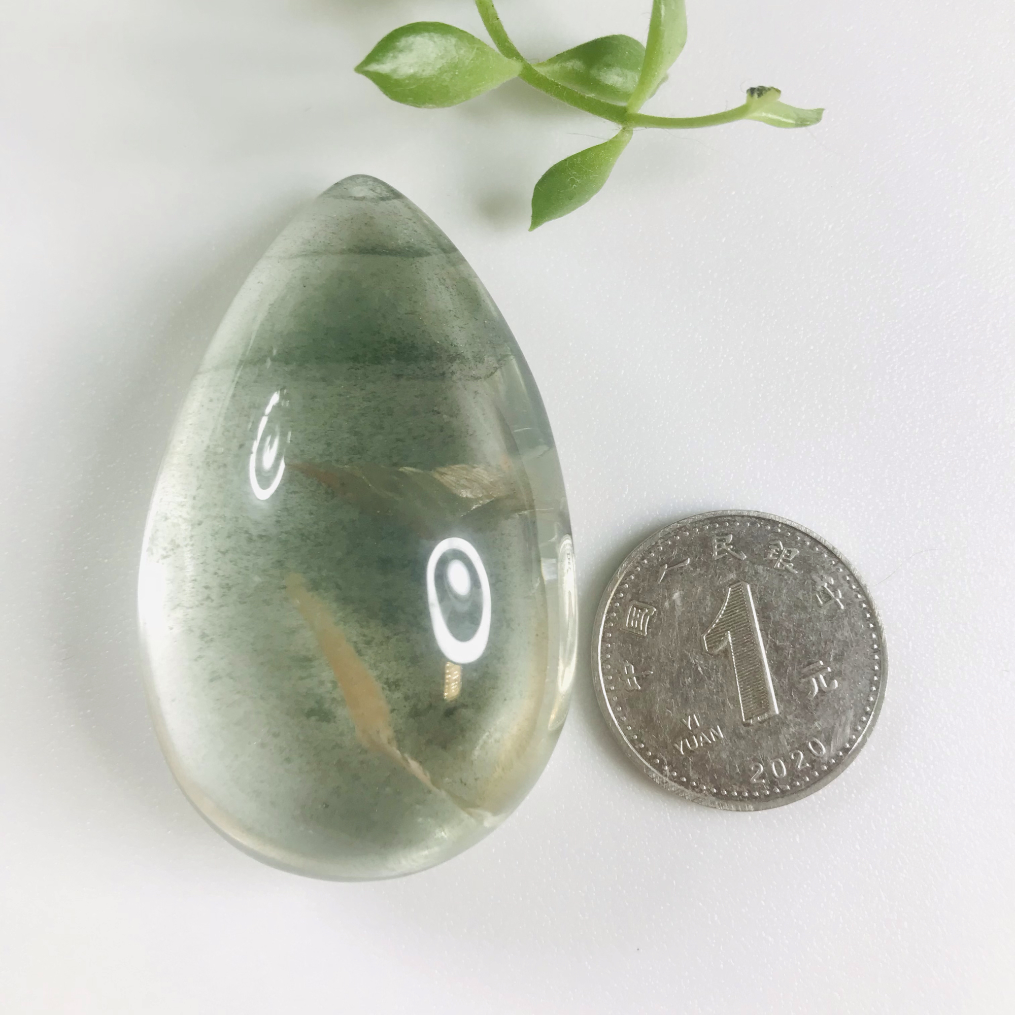 天然水晶绿幽灵四季花幽灵项链吊坠千层水滴原石男女挂件瑕疵处理