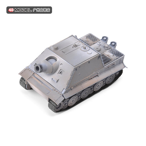 限量清仓手绘版二战突击虎迫击炮1/72拼装模型摆件军事积木玩具车