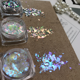 美甲2024新款 饰品 不规则幻彩亮片乱切片超闪大小闪片异形闪粉装