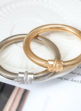 女不锈钢弹簧圆环手镯手饰