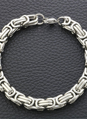 街头DJ发型师粗犷街舞酒吧摇滚夜店嘻哈朋克手工编织钛钢男女手链