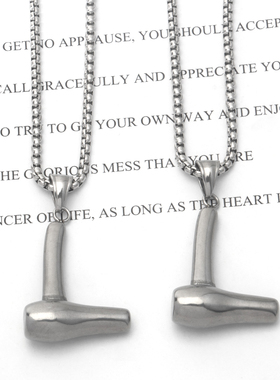 不锈钢钛钢男女发型师吹风机项链