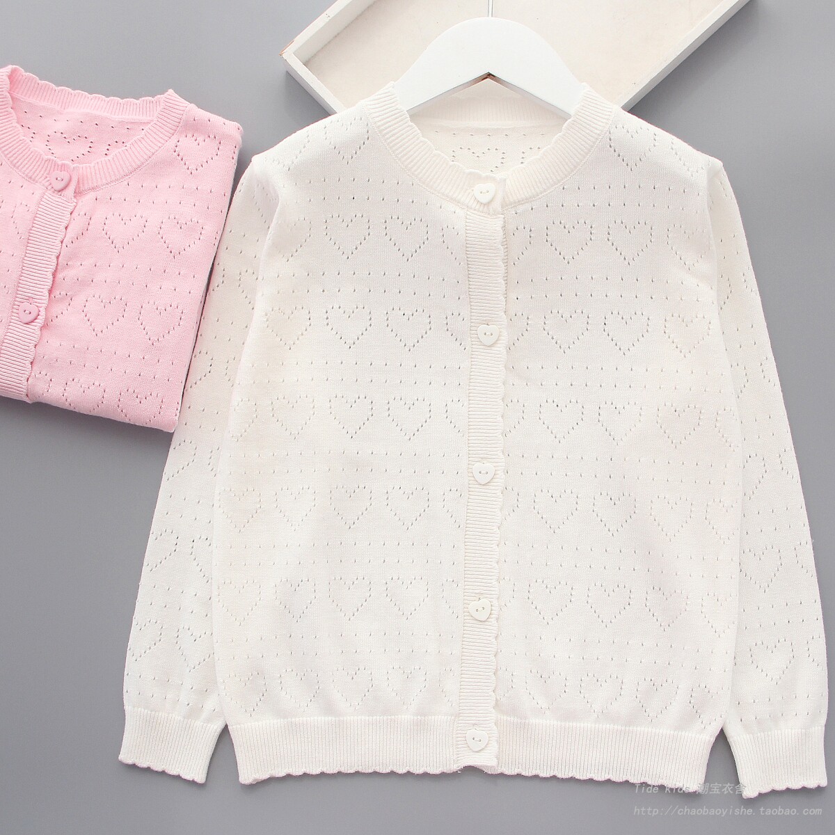 女童针织开衫薄款空调衫2026春夏装洋气长袖防晒上衣女孩纯棉毛衣