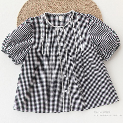 夏季韩版纯棉衬衫泡泡短袖娃娃衫