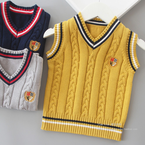 坎肩新款学院风针织背心儿童毛衣