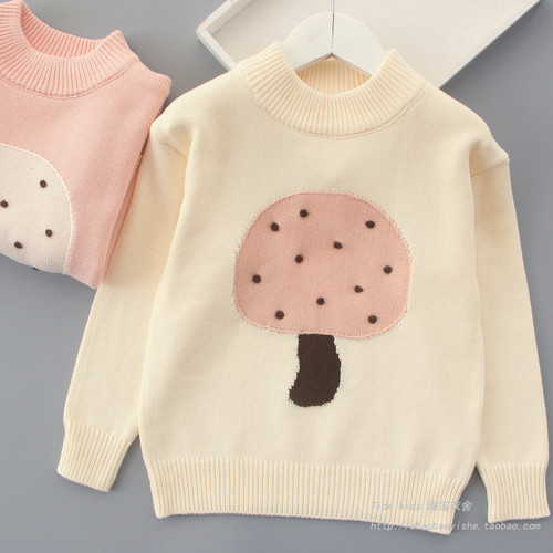女童秋冬纯棉针织衫德绒加厚毛衣