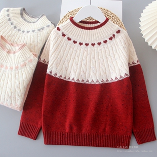 女童毛衣加厚2025秋冬装新款儿童内搭半高领针织衫女孩保暖打底衣