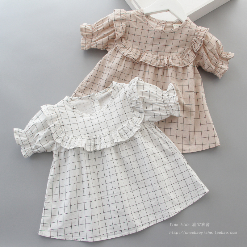 女童衬衫夏装2020新款韩版洋气儿童荷叶边娃娃衫宝宝格子短袖衬衣在类目 童装/婴儿装/亲子装, 衬衫中 - 来自Buy2taobao.com提供专业的淘宝代购服务