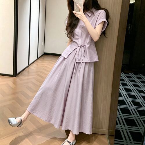 26新款超火一整套ootd穿搭休闲夏季漂亮小香风半身裙裤两件套装女