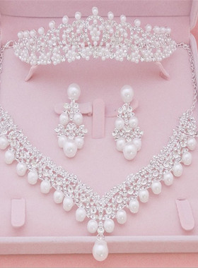 热卖新娘头饰皇冠项链礼服水钻