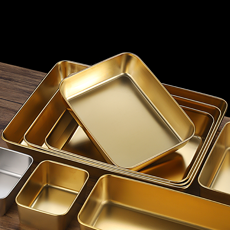 304不锈钢金色提拉米苏托盘盒