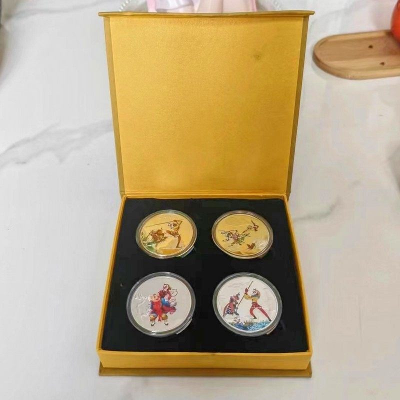 西游记纪念章彩色银币金属工艺品创意硬币四大名著收藏纪念品礼品
