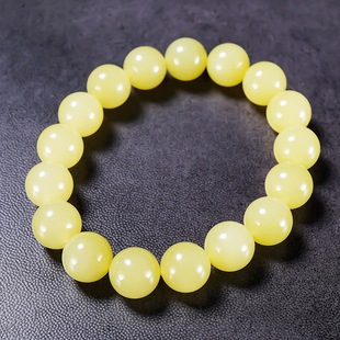 新疆和田玉若羌黄玉手链手串46.41克 卡12 大师郭磊作品