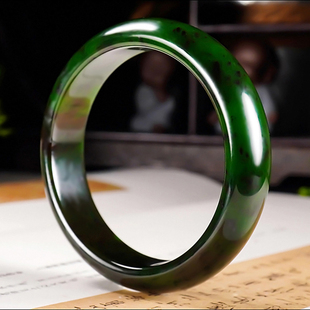 新疆冯立辉作品和田玉俄料7号矿红皮老料碧玉手镯63.83克内径57mm