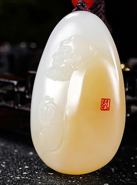 新疆大师张亚龙作品和田玉且末料糖羊脂白玉达摩挂件26.80克